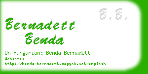 bernadett benda business card